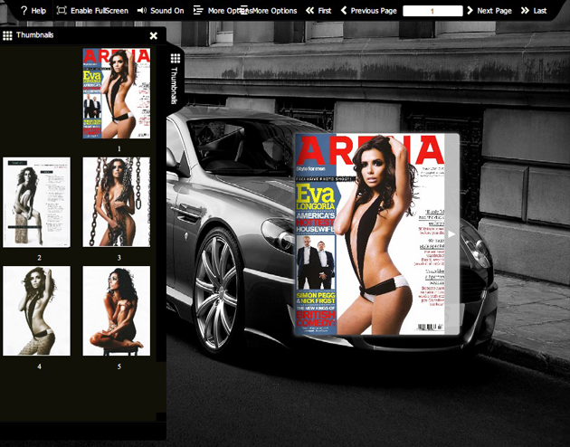 Flash flip book theme of Monochrome Cars software