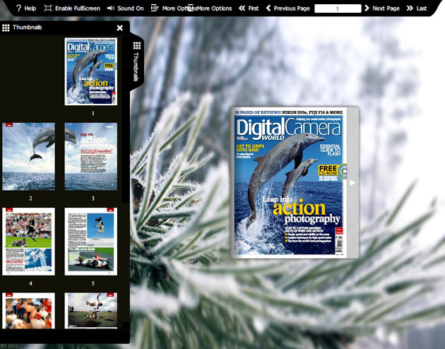 Windows 7 Flash flip book theme of Winter 1.0 full